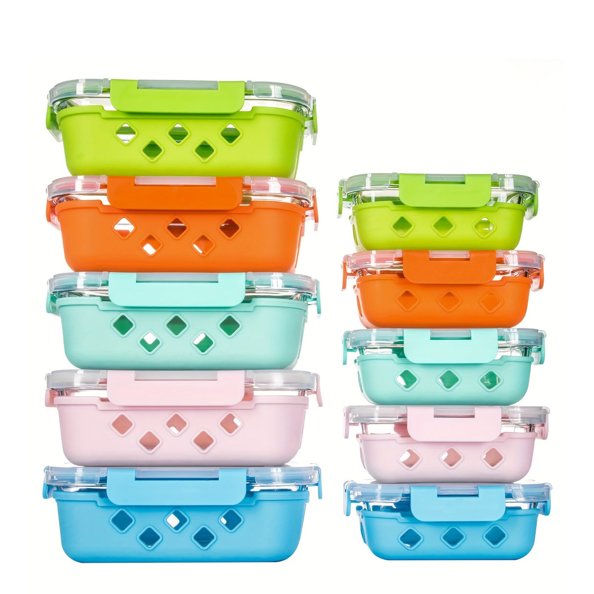 10 Pack Glass Meal Prep Containers, Food Storage Container Set with Airtight Lids (34oz+12oz), Kitchen Organization, Sleek Storage Containers, Rectangular Containers, Microwavesafe Containers, Dishwashersafe Containers, Reusable Containers,