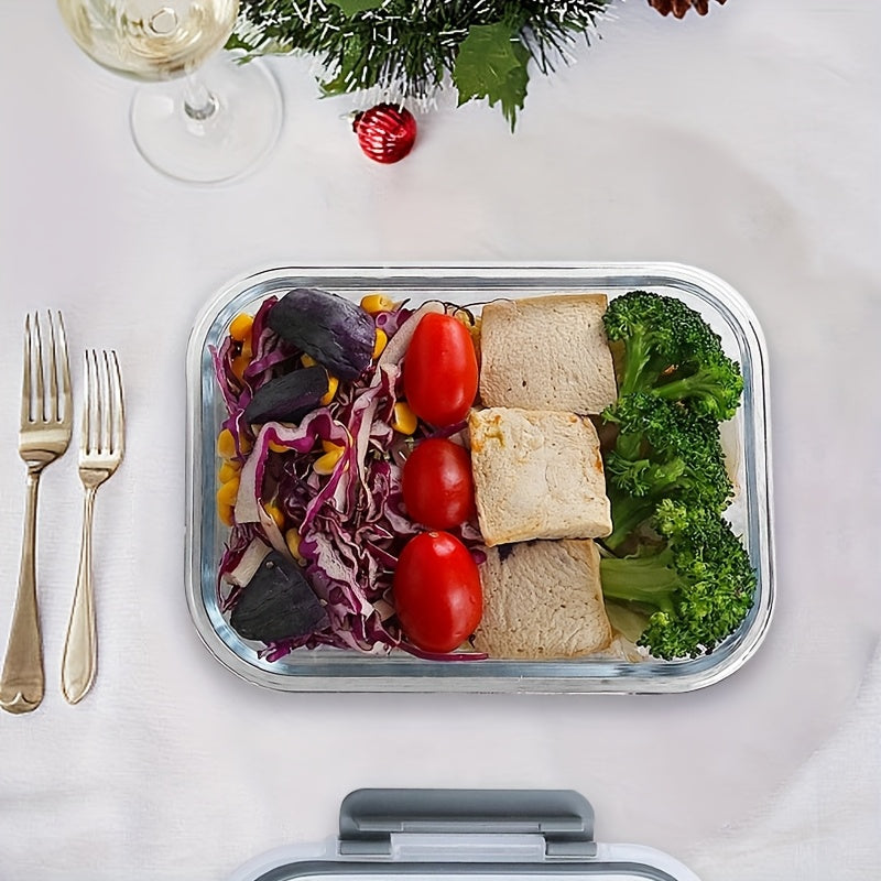 10pcs Glass Meal Preparation Container With Lid - Food Storage Container With Snap-lock Lid, Airtight Lunch Container, Microwave, Oven, Refrigerator And Dishwasher