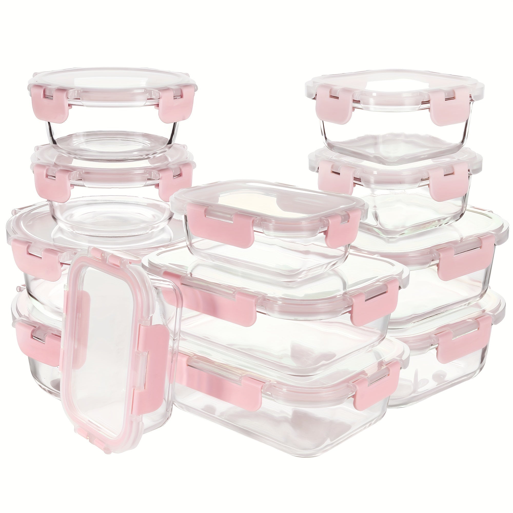 24pcs Set Glass Meal Prep Containers with Removable Silicone Seals and BPA-Free Lids, Leak-Proof, Dishwasher/Freezer Safe, Ideal for Leftovers and Food Storage
