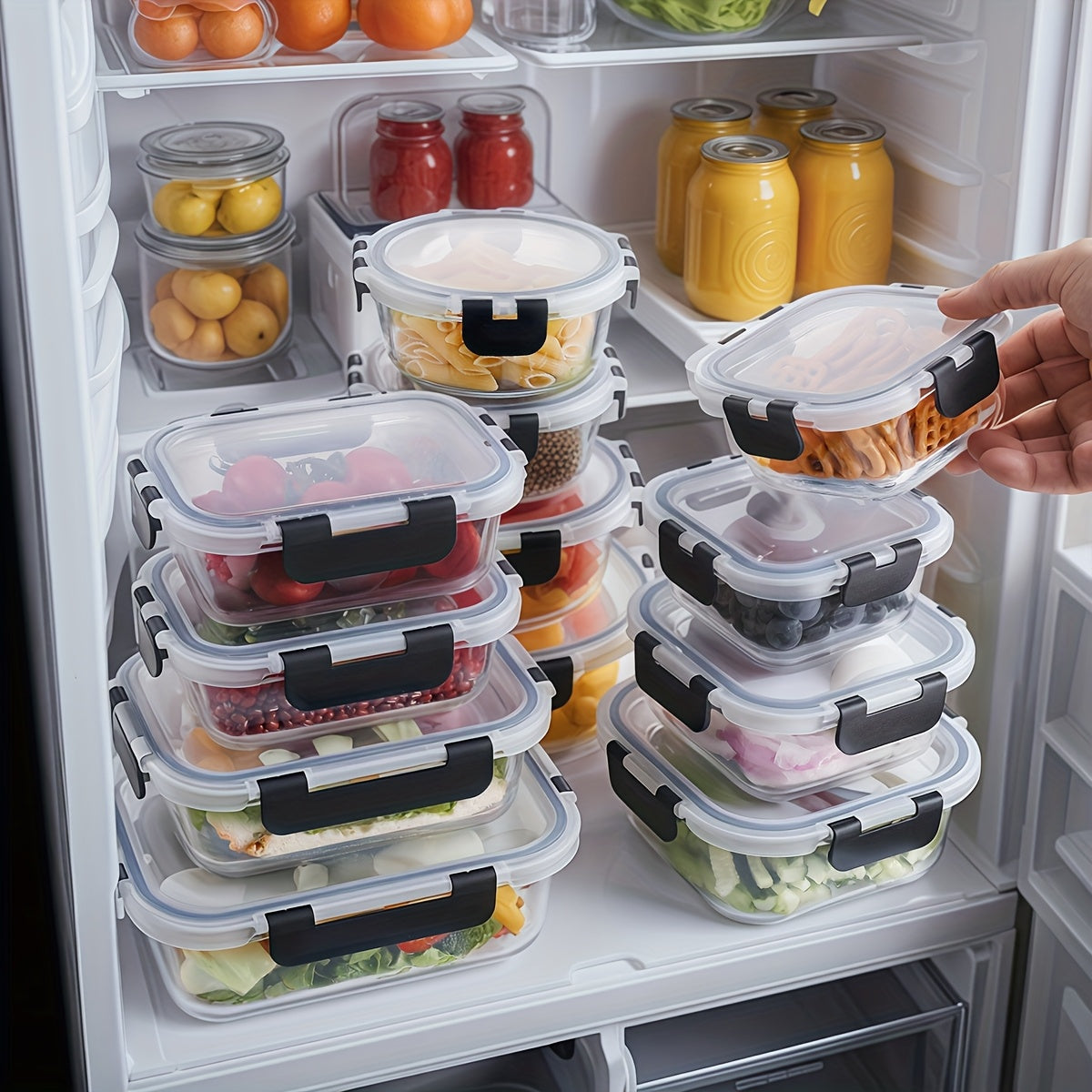 12pcs Glass Bento Box (12 Bowls + 12 Sealed Lids), Glass Fresh-keeping Box, Healthy And High-Quality, BPA-free, Microwave Heating, Suitable for Home And Office, Food Storage Containers