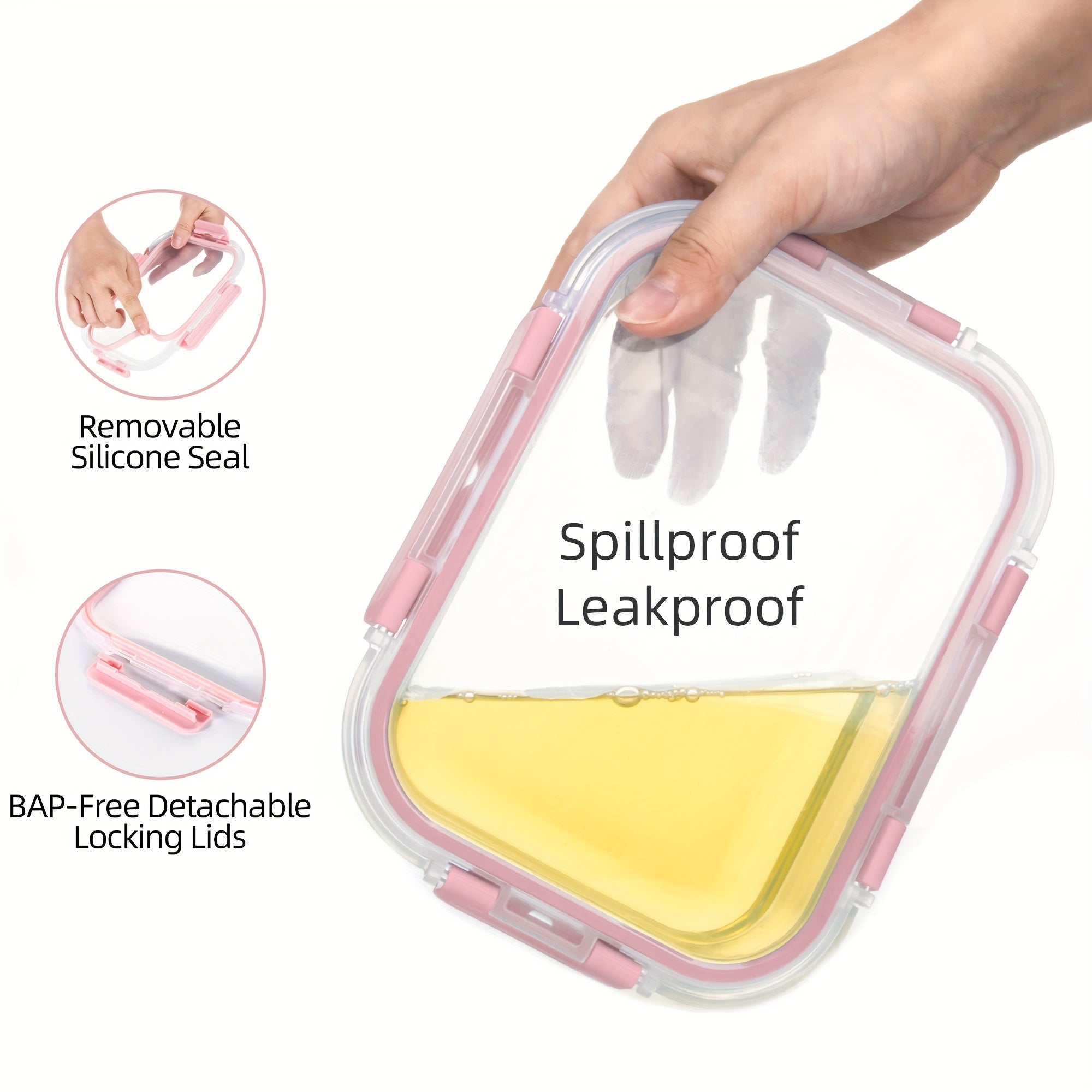 24pcs Set Glass Meal Prep Containers with Removable Silicone Seals and BPA-Free Lids, Leak-Proof, Dishwasher/Freezer Safe, Ideal for Leftovers and Food Storage