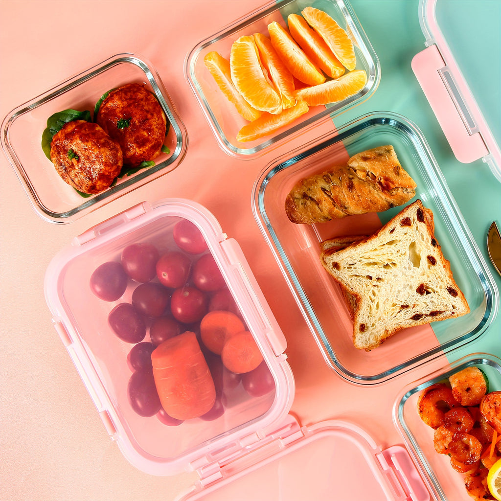 24pcs Set Glass Meal Prep Containers with Removable Silicone Seals and BPA-Free Lids, Leak-Proof, Dishwasher/Freezer Safe, Ideal for Leftovers and Food Storage