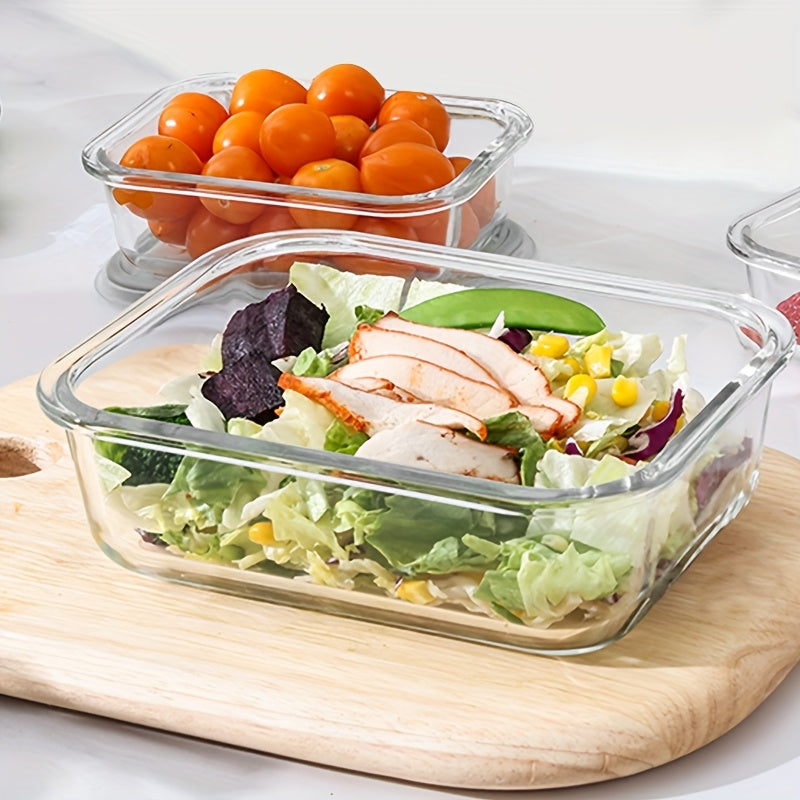 10pcs Glass Meal Preparation Container With Lid - Food Storage Container With Snap-lock Lid, Airtight Lunch Container, Microwave, Oven, Refrigerator And Dishwasher
