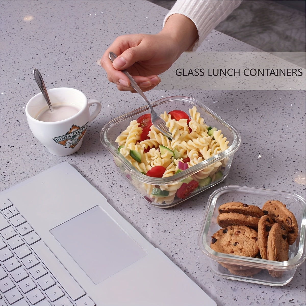 18 glass food storage containers, meal preparation, sealed bento box with leak proof lock cover, suitable for microwave ovens, lunch boxes, ovens, refrigerators, and dishwashers, BPA free