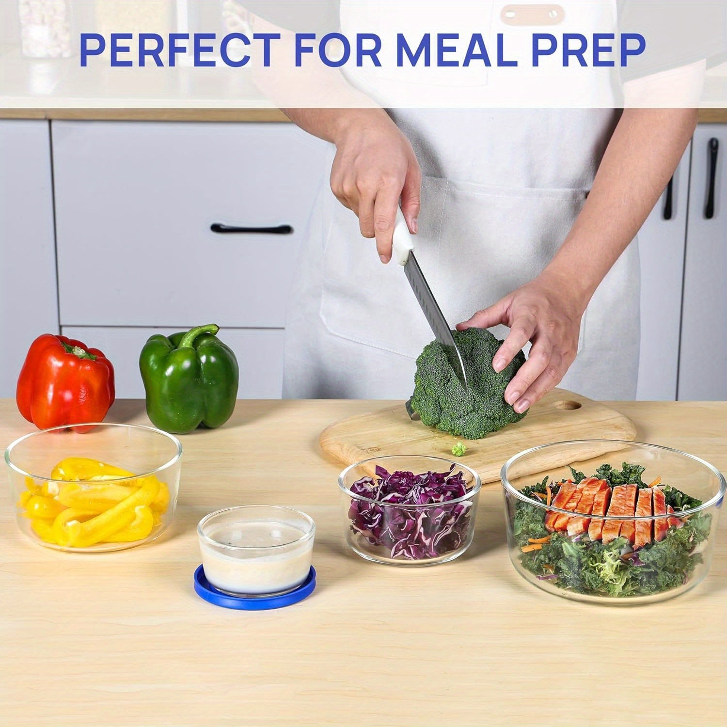 4 Pack Refrigerator Replacement Storage Box, Food Storage Containers, Leftovers Keeper, Lunch Container, Microwave, Dishwasher & Freezer Safe
