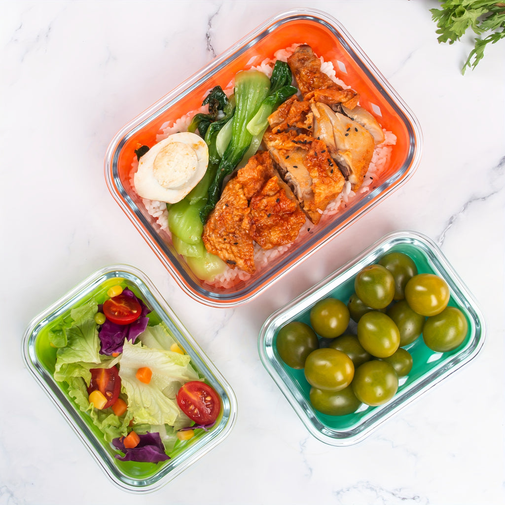 10 Pack Glass Meal Prep Containers, Food Storage Container Set with Airtight Lids (34oz+12oz), Kitchen Organization, Sleek Storage Containers, Rectangular Containers, Microwavesafe Containers, Dishwashersafe Containers, Reusable Containers,