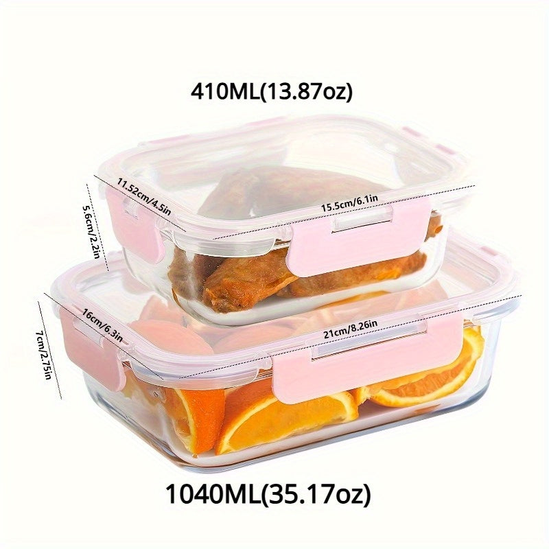 [Leak Proof, Glass Lunch Boxes] 20pcs Leak Proof Glass Lunch Boxes with Airtight Lids | 10 Sets, Microwave & Oven Safe, Food-Grade Borosilicate Glass, Stackable Bento Storage Containers for Refrigerator & Pantry Organization