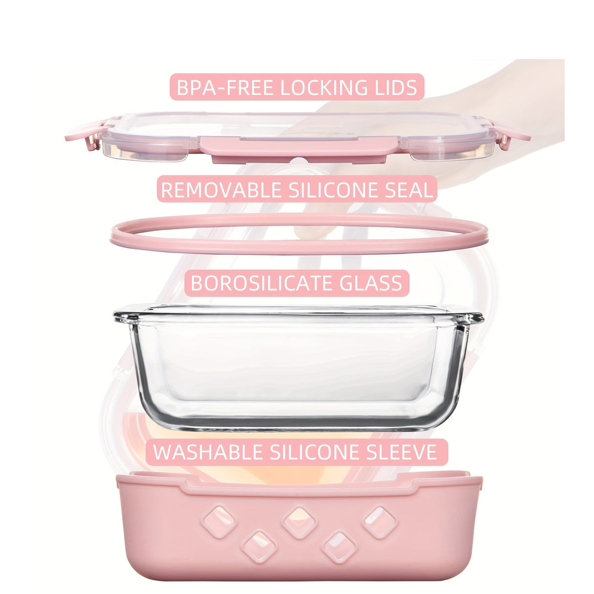 10 Pack Glass Meal Prep Containers, Food Storage Container Set with Airtight Lids (34oz+12oz), Kitchen Organization, Sleek Storage Containers, Rectangular Containers, Microwavesafe Containers, Dishwashersafe Containers, Reusable Containers,