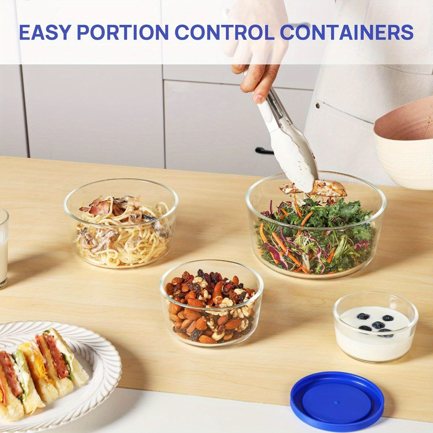 4 Pack Refrigerator Replacement Storage Box, Food Storage Containers, Leftovers Keeper, Lunch Container, Microwave, Dishwasher & Freezer Safe