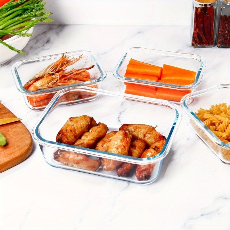 [Leak Proof, Glass Lunch Boxes] 20pcs Leak Proof Glass Lunch Boxes with Airtight Lids | 10 Sets, Microwave & Oven Safe, Food-Grade Borosilicate Glass, Stackable Bento Storage Containers for Refrigerator & Pantry Organization