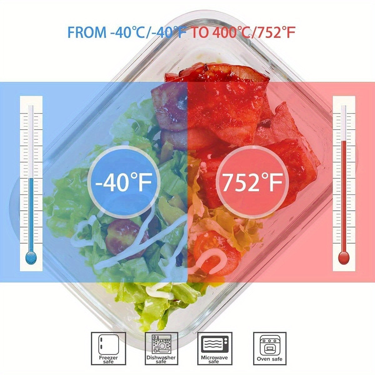 18 Glass Food Storage Containers with Lids, Used As Meal Preparation Containers for Food Storage, BPA Free And Leak Proof (9 Lids And 9 Containers)