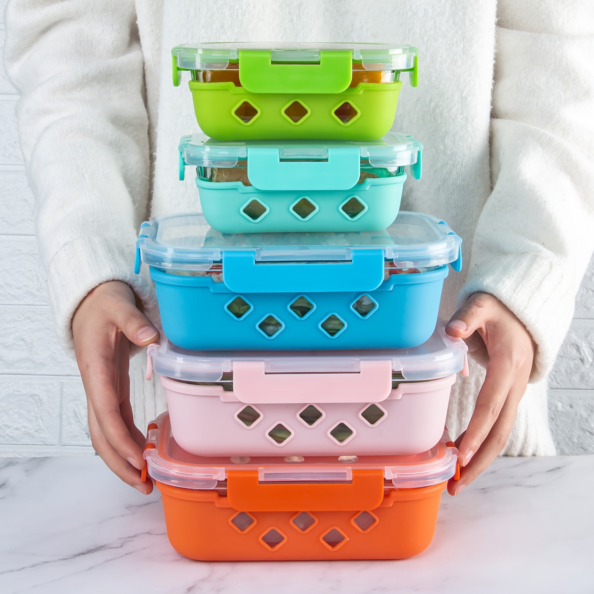 10 Pack Glass Meal Prep Containers, Food Storage Container Set with Airtight Lids (34oz+12oz), Kitchen Organization, Sleek Storage Containers, Rectangular Containers, Microwavesafe Containers, Dishwashersafe Containers, Reusable Containers,