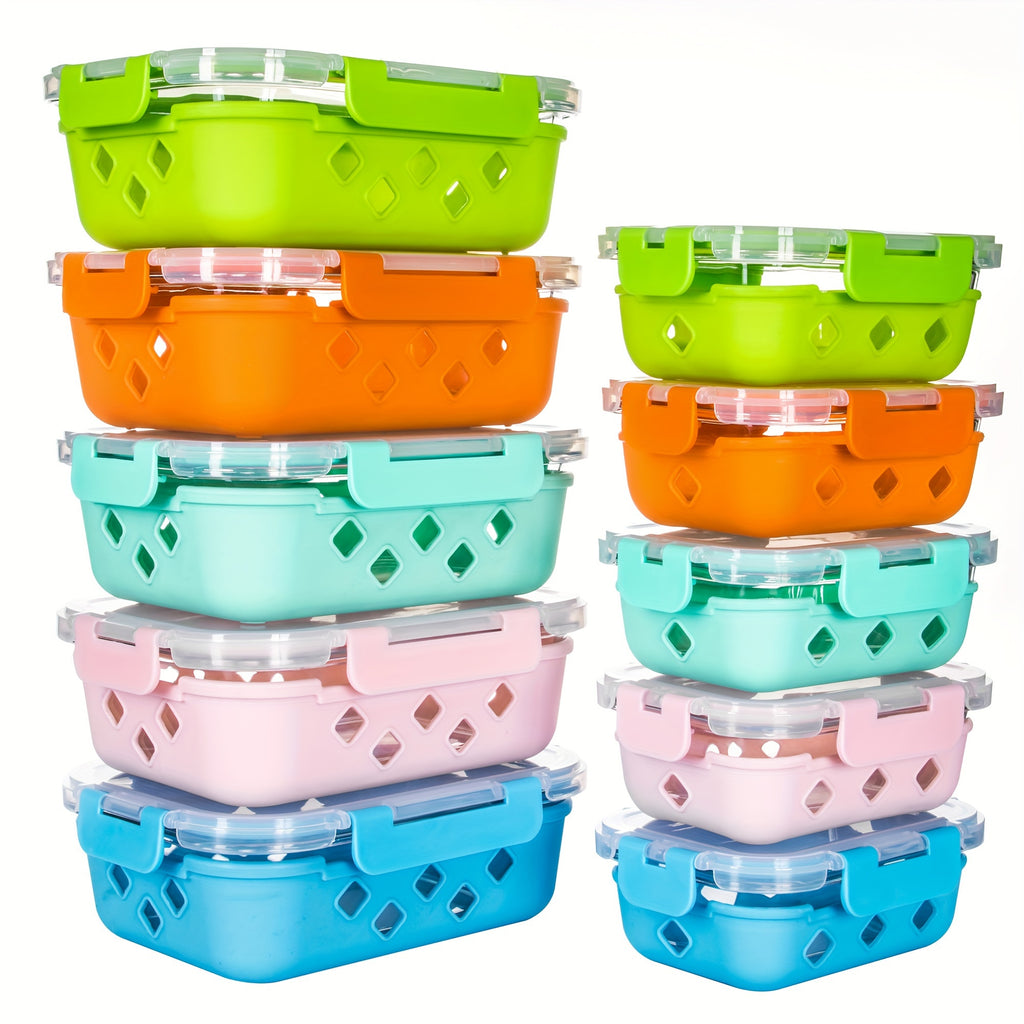 10 Pack Glass Meal Prep Containers, Food Storage Container Set with Airtight Lids (34oz+12oz), Kitchen Organization, Sleek Storage Containers, Rectangular Containers, Microwavesafe Containers, Dishwashersafe Containers, Reusable Containers,