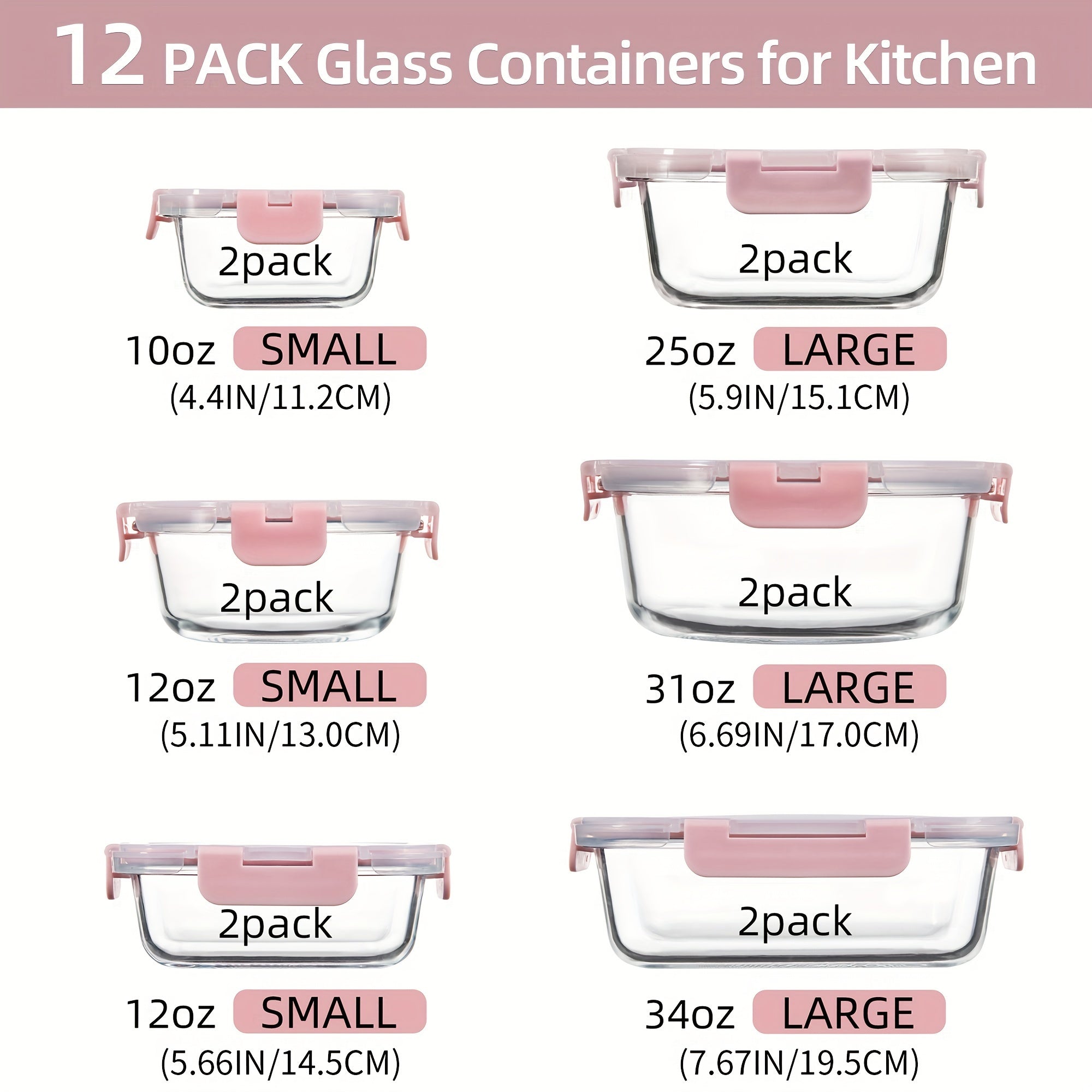 24pcs Set Glass Meal Prep Containers with Removable Silicone Seals and BPA-Free Lids, Leak-Proof, Dishwasher/Freezer Safe, Ideal for Leftovers and Food Storage