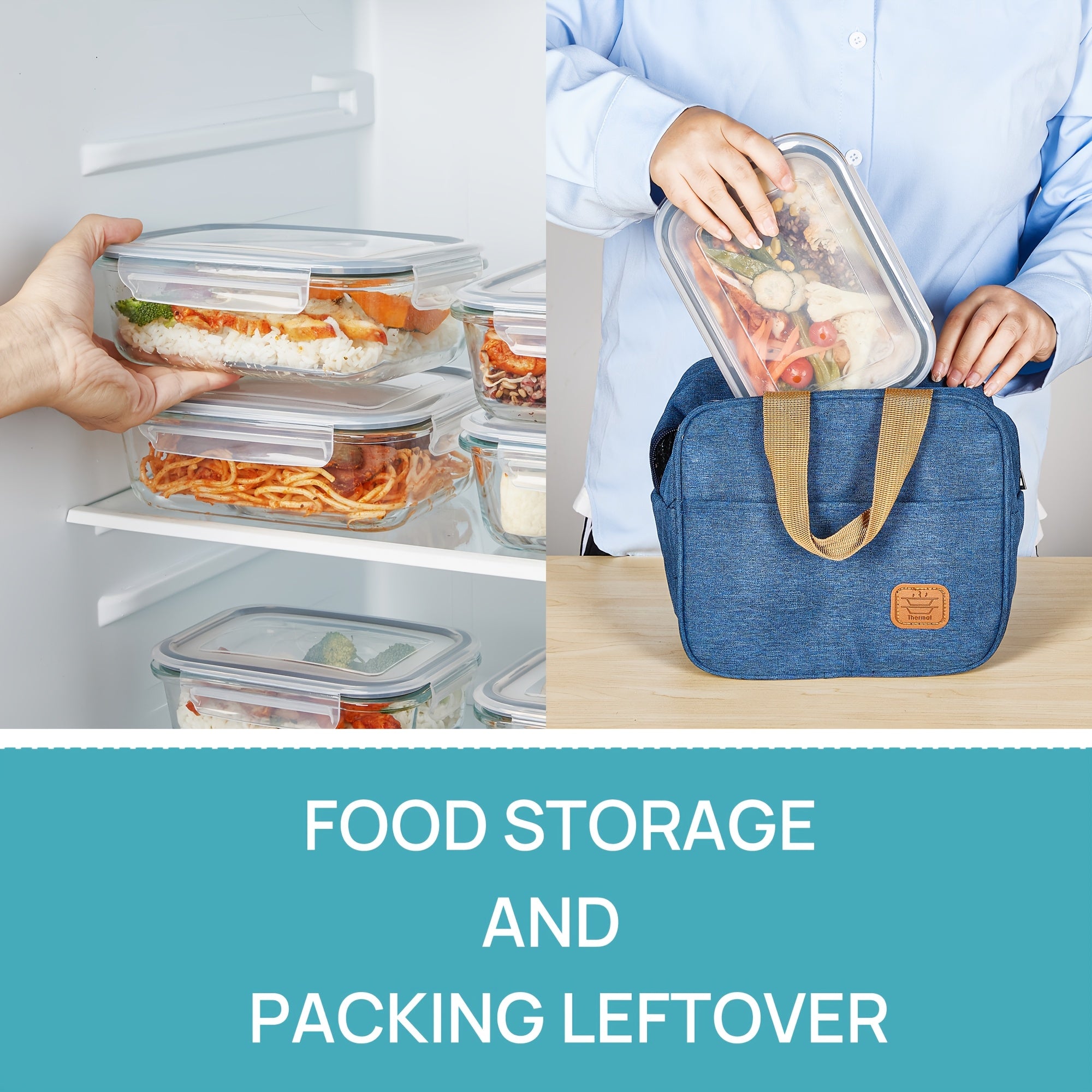 Vtopmart 5 Pack 35oz Glass Food Storage Containers With Lids, Fresh Container, Airtight Reusable Meal Prep Lunch Container Set, Safe For Oven, Microwave, Freezer, And Dishwasher